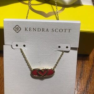 Kendra Scott Gold and Red Heart Necklace